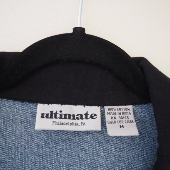 Vintage Ultimate Hand Beaded Chili Denim Jacket sz M - Picture 3 of 8